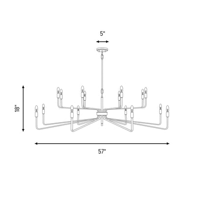 8-Light Chandelier, Forged Iron