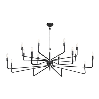 16 Light Chandelier, Forged Iron