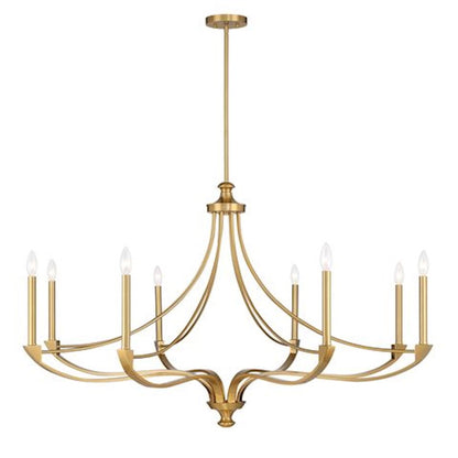 8-Light Chandelier, Warm Brass
