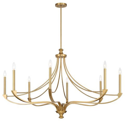 8-Light Chandelier, Warm Brass