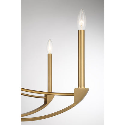 8-Light Chandelier, Warm Brass