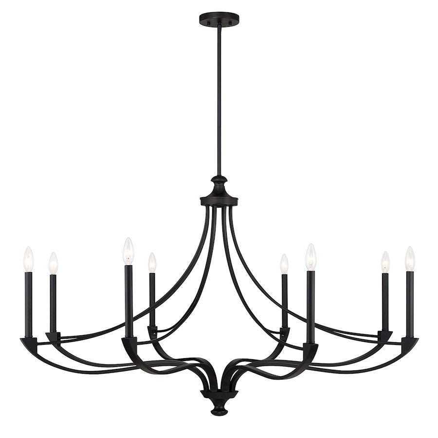 8-Light Chandelier, Matte Black