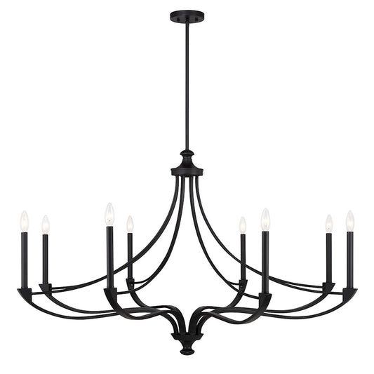 8-Light Chandelier, Matte Black