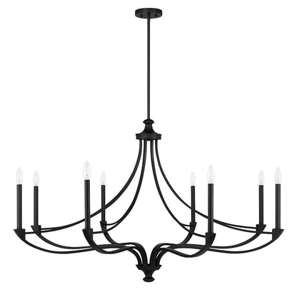 8-Light Chandelier, Matte Black