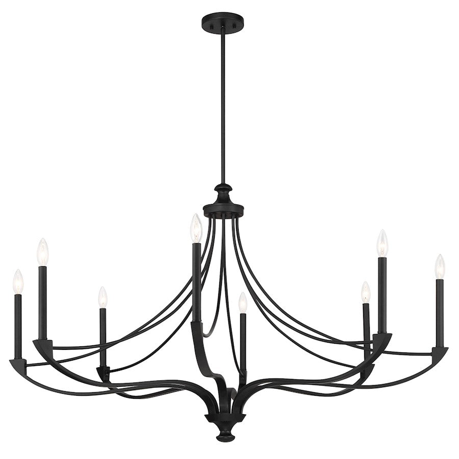8-Light Chandelier, Matte Black