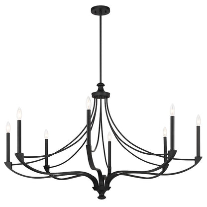 8-Light Chandelier, Matte Black