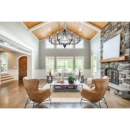 8-Light Chandelier, Matte Black