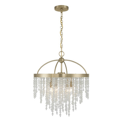 Savoy House Jeanette 4 Lt Chandelier, Noble Brass