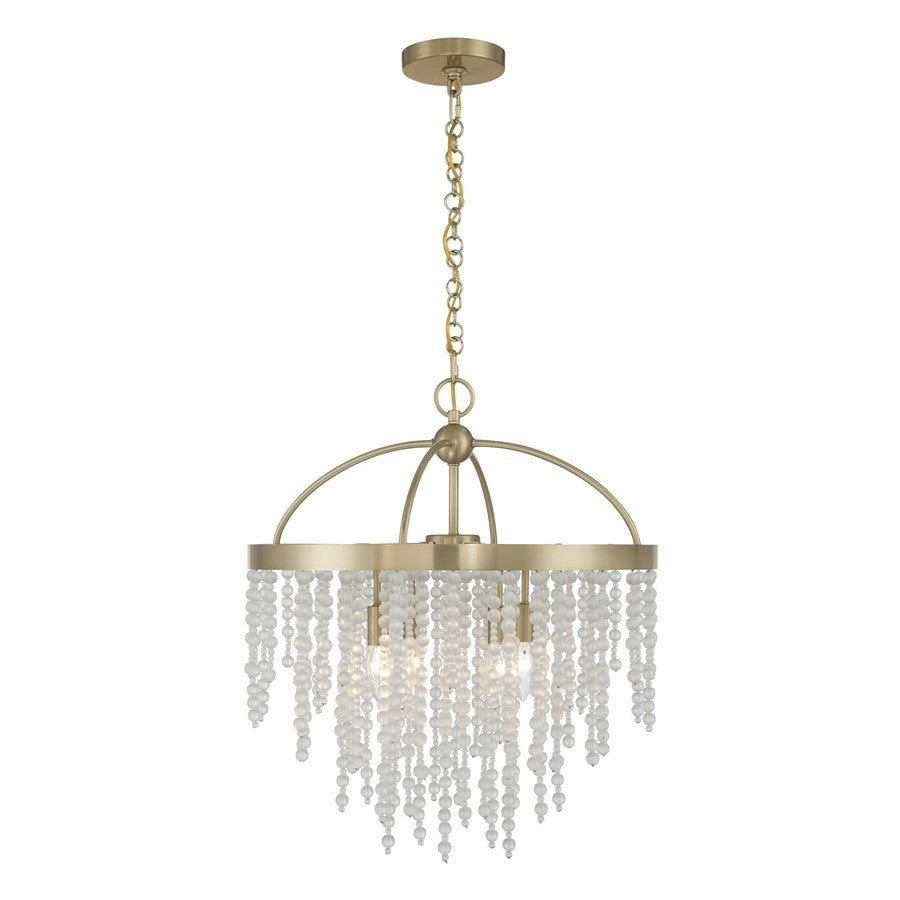 Savoy House Jeanette 4 Lt Chandelier, Noble Brass