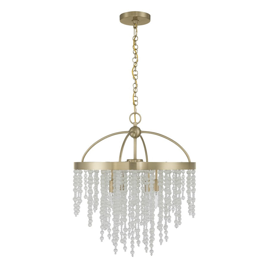 Savoy House Jeanette 4 Lt Chandelier, Noble Brass