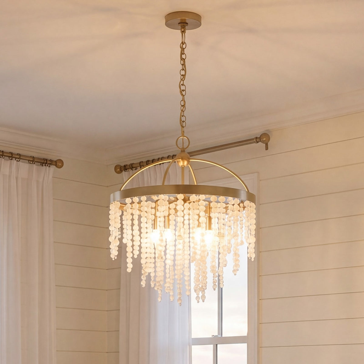 Savoy House Jeanette 4 Lt Chandelier, Noble Brass