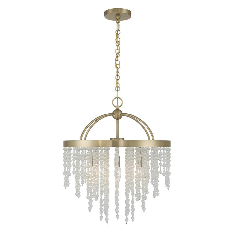 Savoy House Jeanette 4 Lt Chandelier, Noble Brass