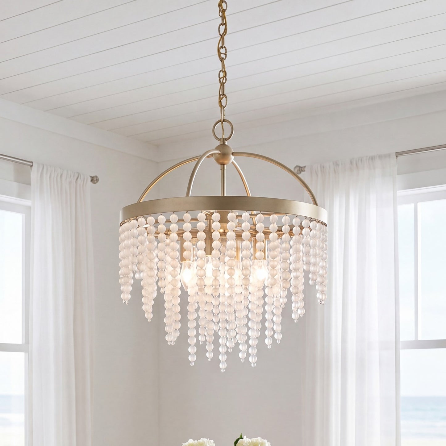 Savoy House Jeanette 4 Lt Chandelier, Noble Brass