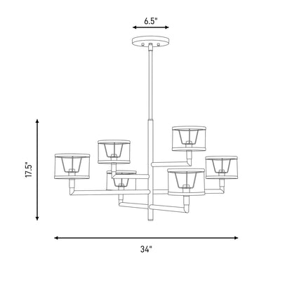 Savoy House Mariquita 6 Light Chandelier, Spun Gold
