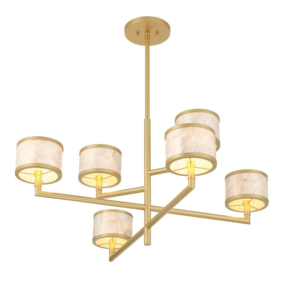 Savoy House Mariquita 6 Light Chandelier, Spun Gold