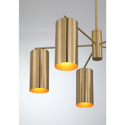 5 Light Chandelier, Noble Brass