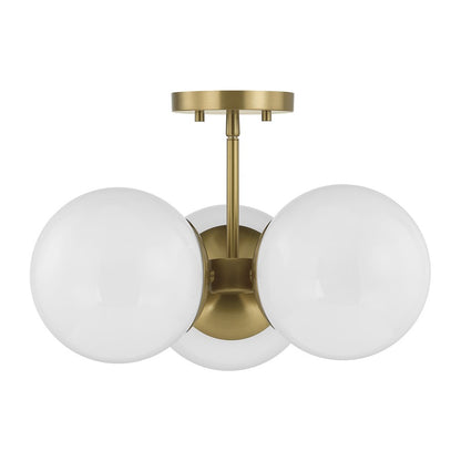 Savoy House Turin 3 Lt Chandelier, White Opal, Warm Brass