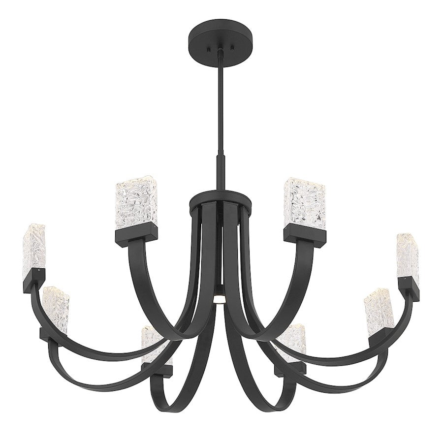 9 Light LED Chandelier, Matte Black