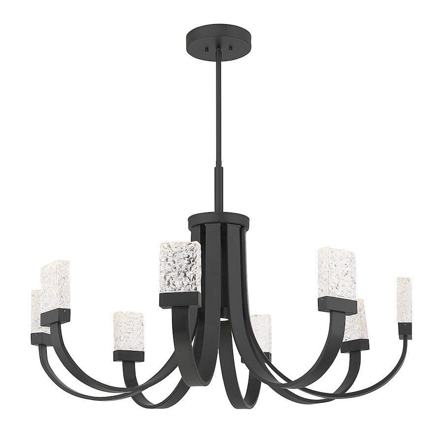 9 Light LED Chandelier, Matte Black