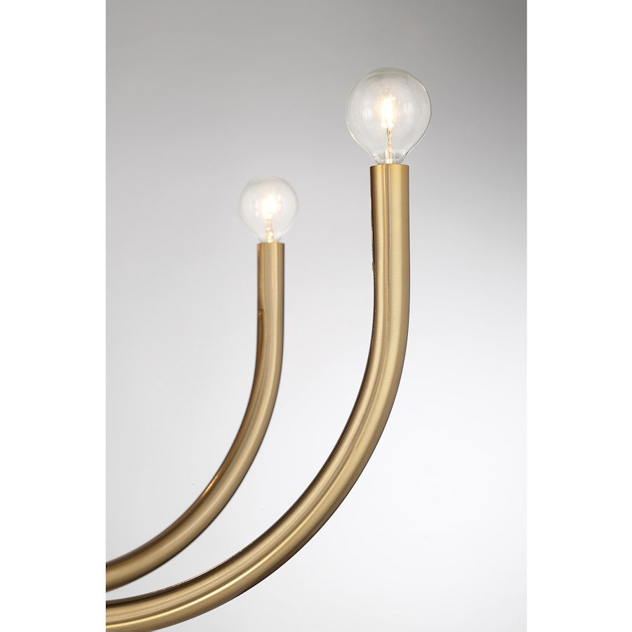 8 Light Chandelier, Noble Brass