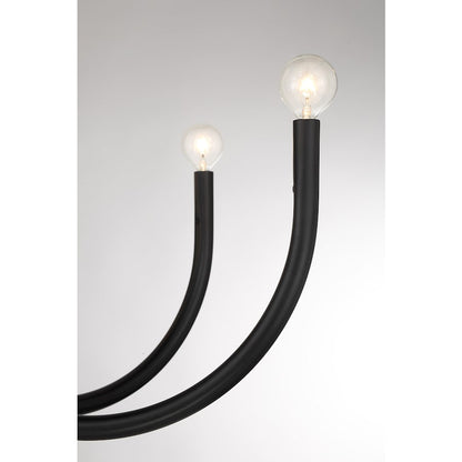 8 Light Chandelier, Matte Black