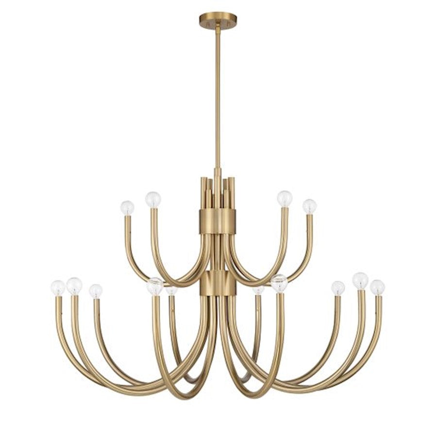 15 Light Chandelier, Noble Brass