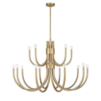 15 Light Chandelier, Noble Brass