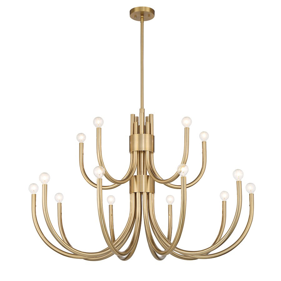 15 Light Chandelier, Noble Brass