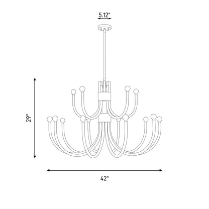 15 Light Chandelier, Noble Brass