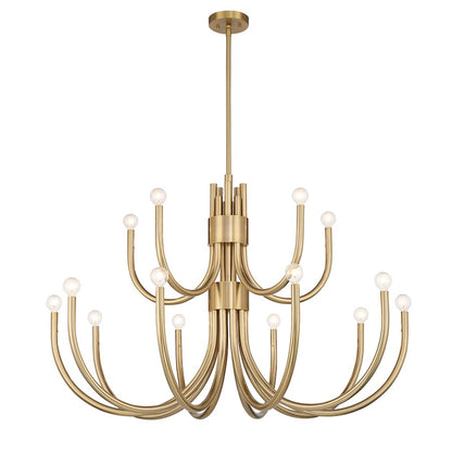 15 Light Chandelier, Noble Brass