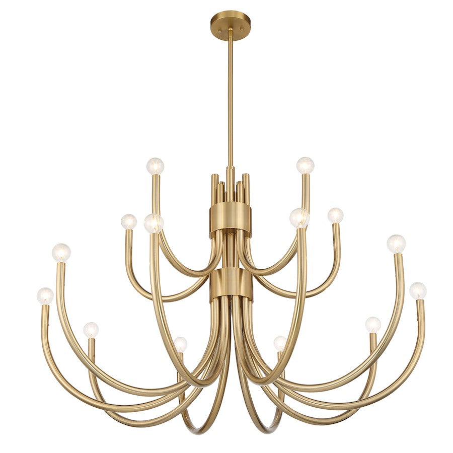 15 Light Chandelier, Noble Brass