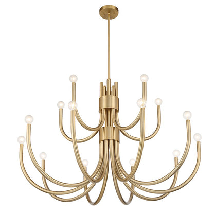 15 Light Chandelier, Noble Brass