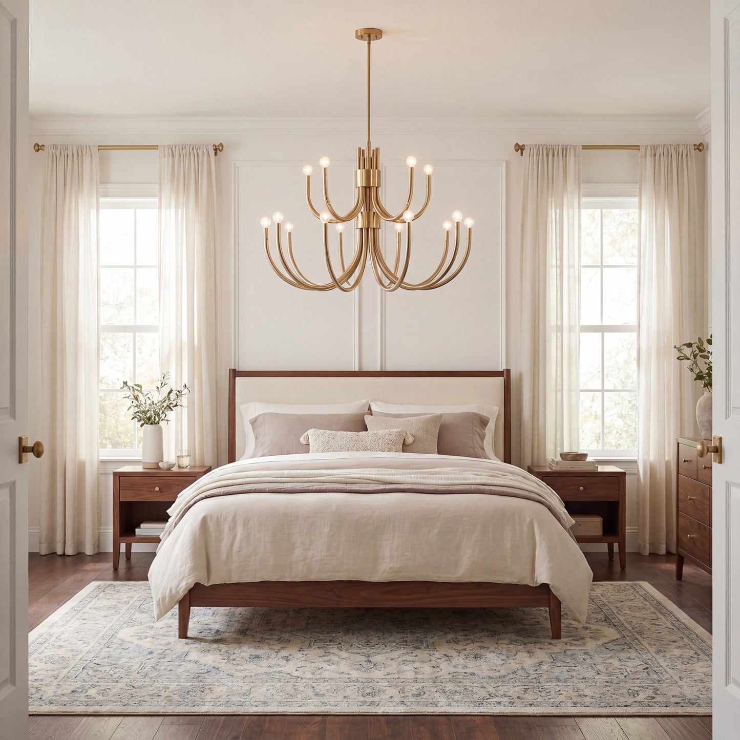 15 Light Chandelier, Noble Brass