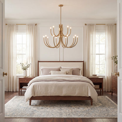 15 Light Chandelier, Noble Brass