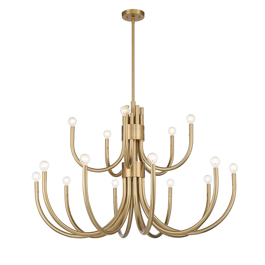 15 Light Chandelier, Noble Brass