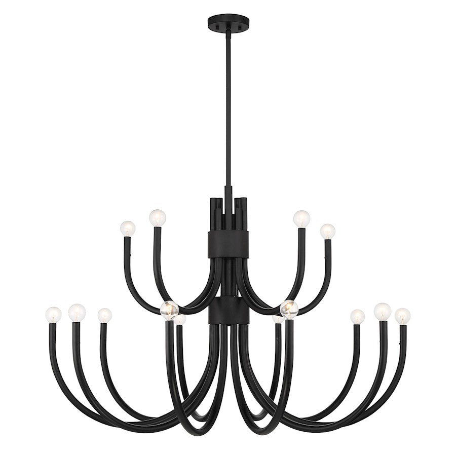 Savoy House Sorrento 15-Light Chandelier, Matte Black - 1-6682-15-89