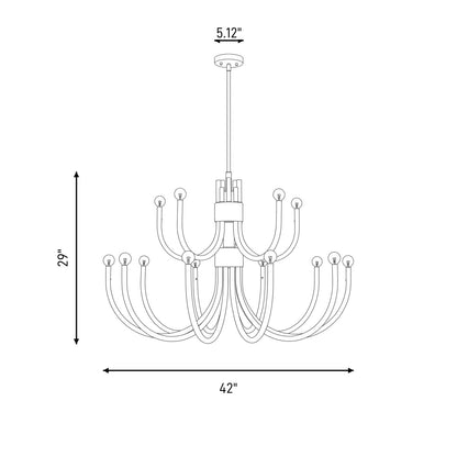 15 Light Chandelier, Matte Black