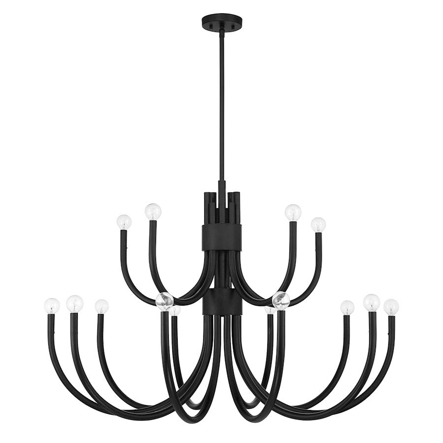 15 Light Chandelier, Matte Black