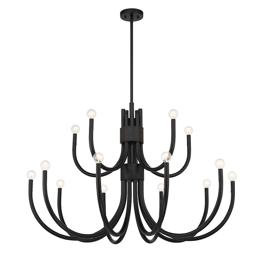 15 Light Chandelier, Matte Black