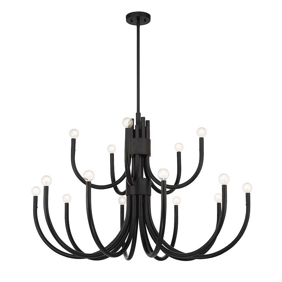 15 Light Chandelier, Matte Black