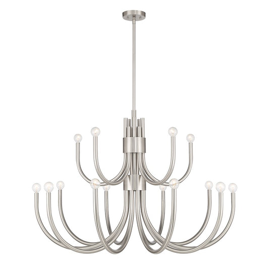 15 Light Chandelier, Satin Nickel