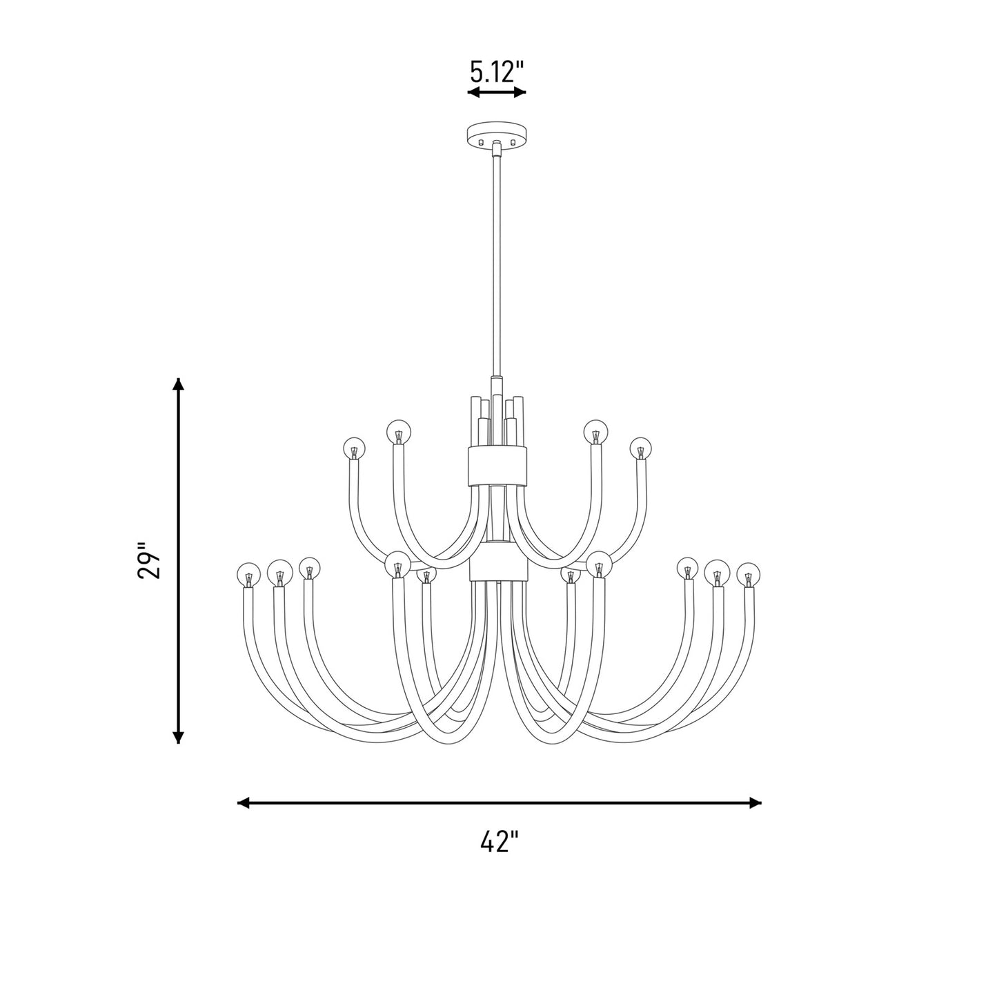 15 Light Chandelier, Satin Nickel