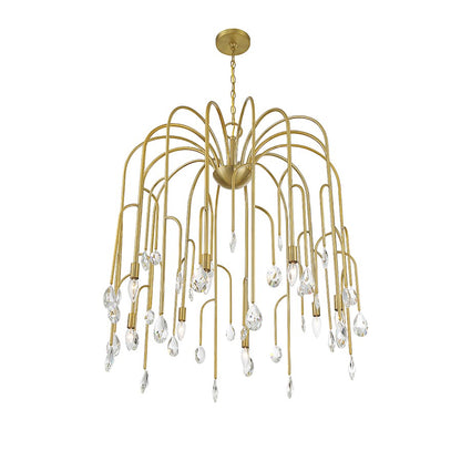 8 Light Chandelier, Noble Brass