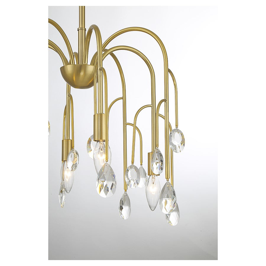 8 Light Chandelier, Noble Brass