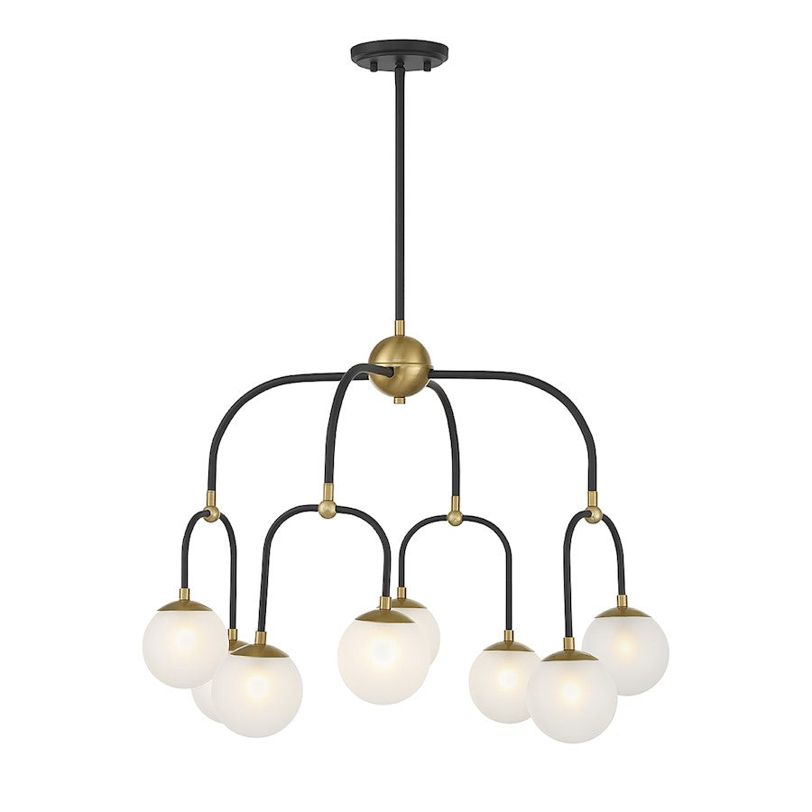 4 Light Chandelier, Black
