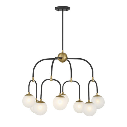 4 Light Chandelier, Black