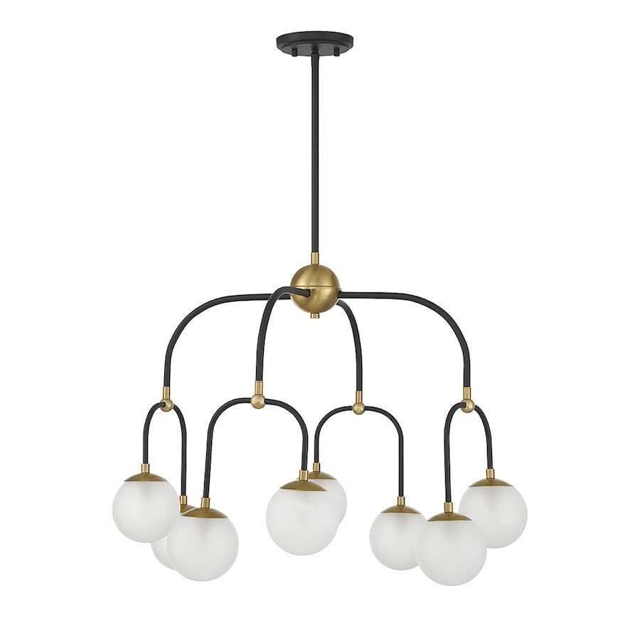 8 Light Chandelier, Black