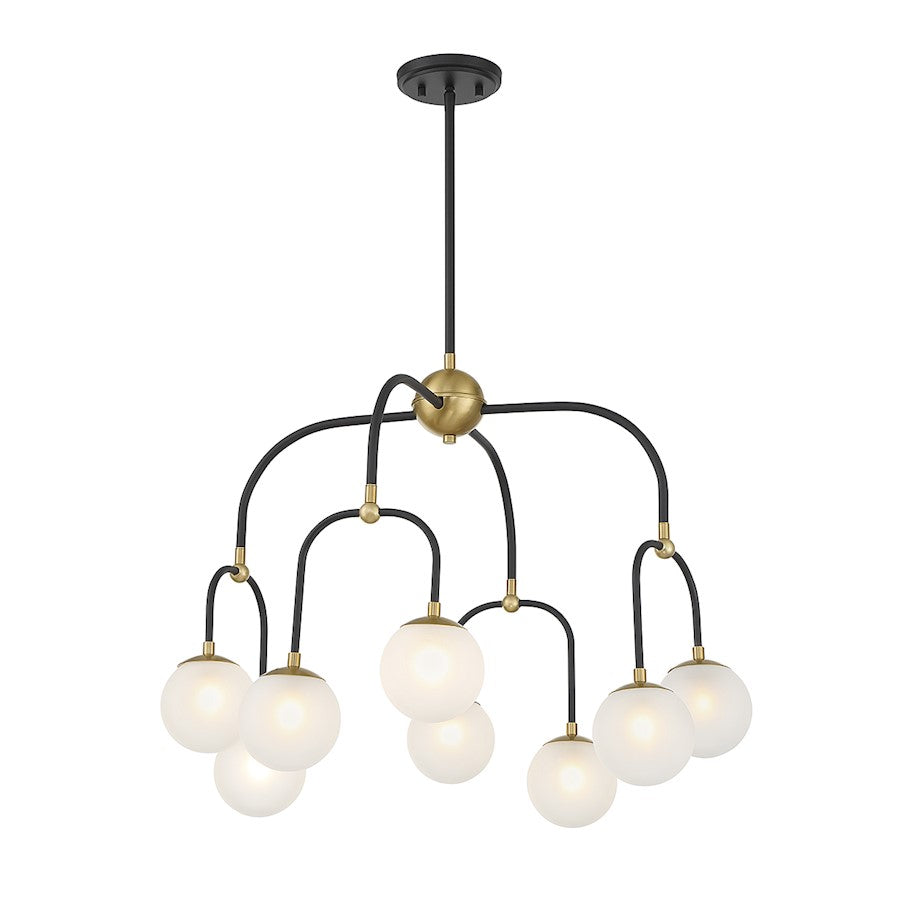 8 Light Chandelier, Black