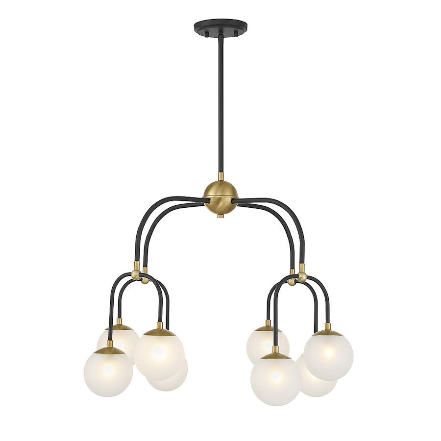 8 Light Chandelier, Black