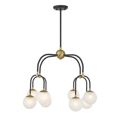 8 Light Chandelier, Black